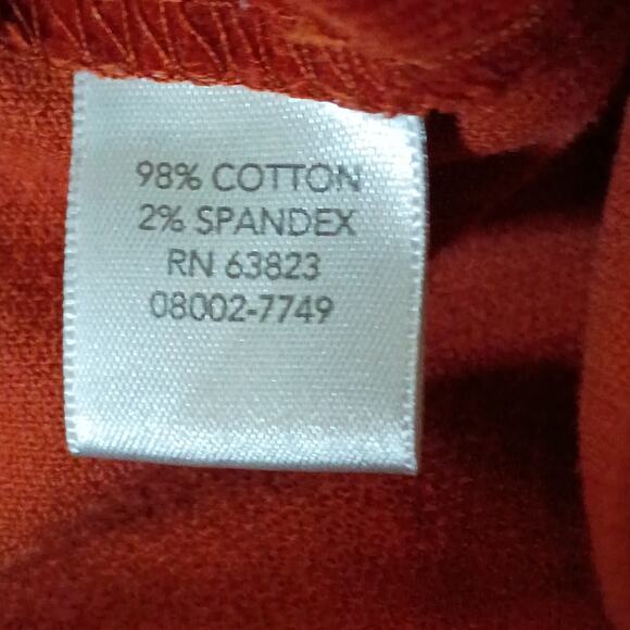 Vintage CJ Banks Woman 4x Burnt Orange Pumpkin Corduroy Button Front Blouse Top - Picture 5 of 6